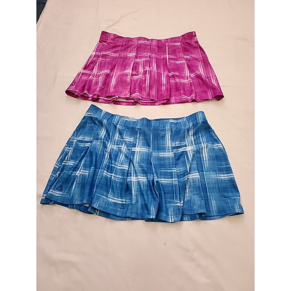 2 ANTIGUA PLEATED SKORT DESERT  XTR LITE  XL  ATHLETIC GOLF TENNIS Pink / Teal